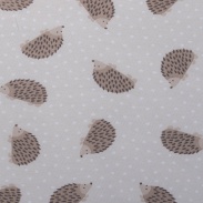 Oboulícní úplet tisk JEŽEK hnědý na béžu