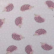 Oboulícní úplet tisk JEŽEK růžový na béžu