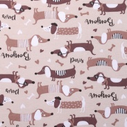 Oboulícní úplet tisk JEZEVČÍK hnědý